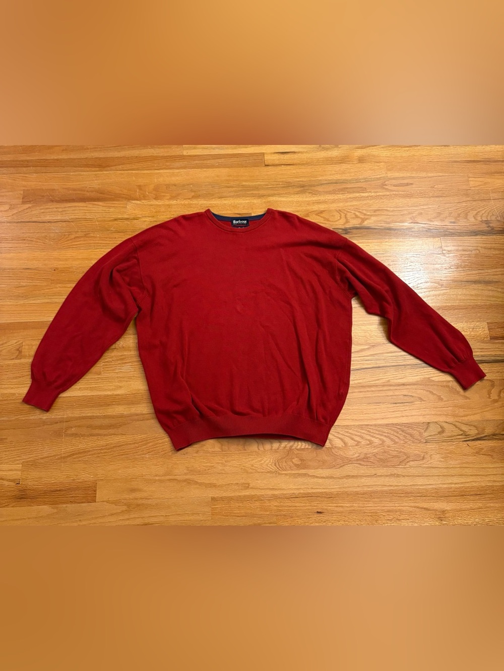 Barbour Men's Deep Red Crewneck Sweater